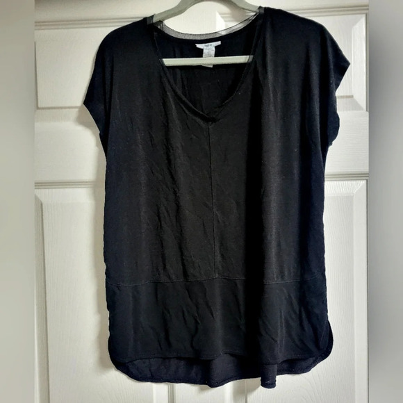 Bar III - Black Athletic Top with Mesh Trim, Size M - Picture 1 of 5